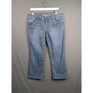 Dollhouse Womens Blue Denim Embroidered Flap Pocket‎ Cropped Jeans Size 11